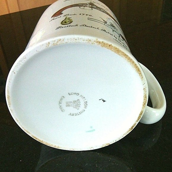 Lord Nelson Pottery UK Beer Stein Mug Guns Gold Rim Large Drink Flintlock Pistol - Picture 9 of 16